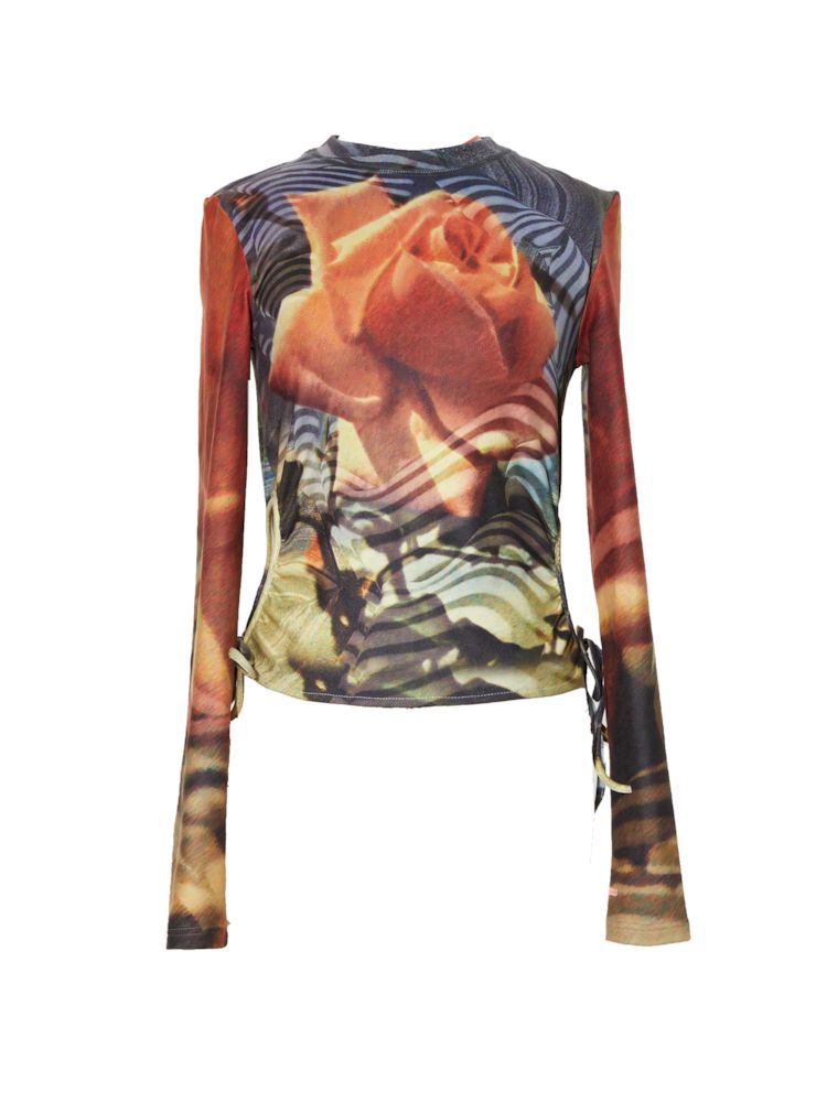 Turtleneck Printed Bottom Shirt