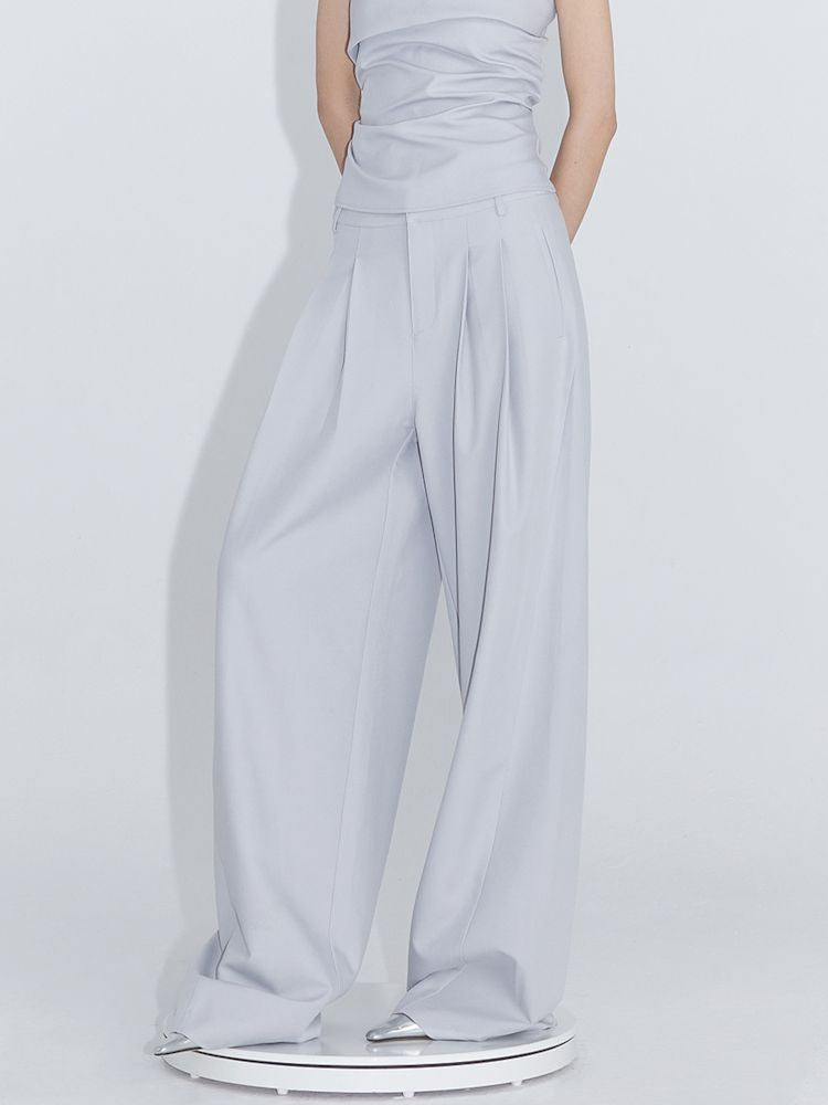 Pinch Pleat Wide Leg Suit