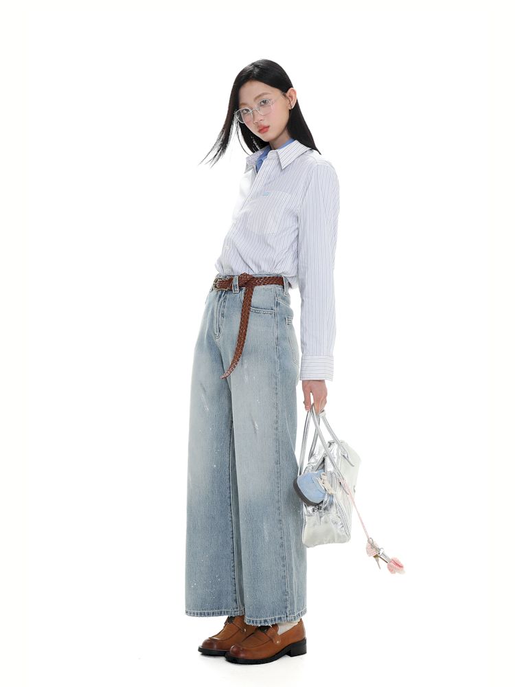 Spray horsebit high waisted nine-minute pants