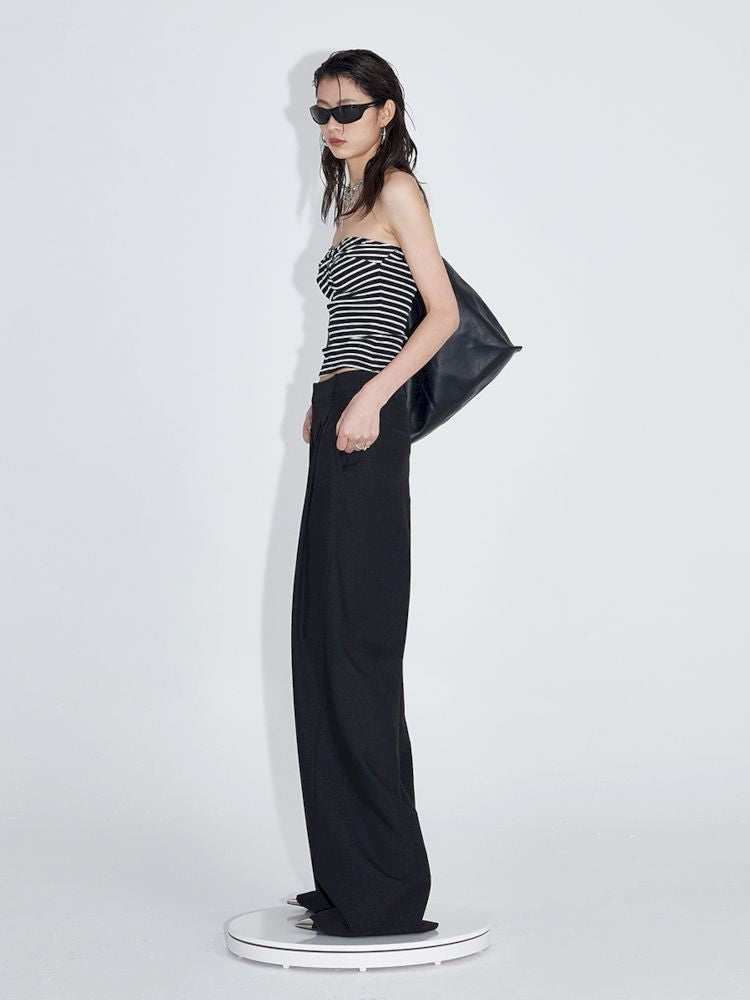 Pinch Pleat Wide Leg Suit