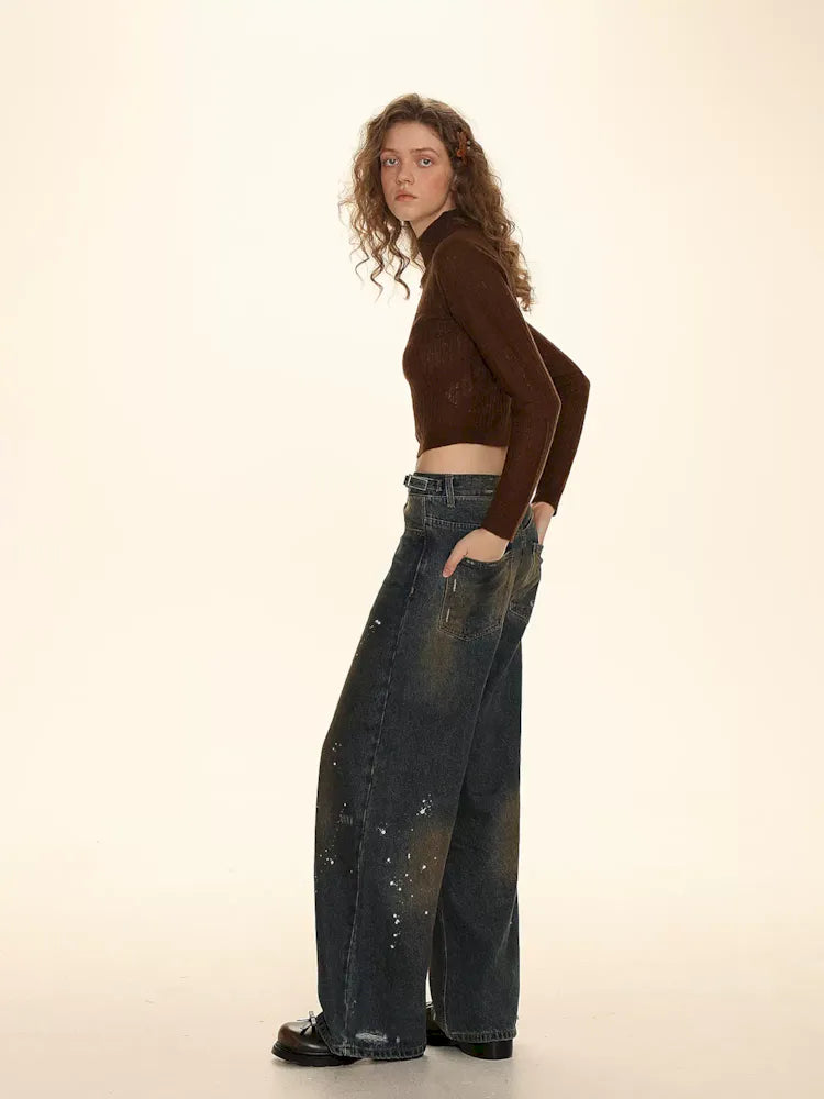 Splash Ink Flip Dot Casual Long Pants