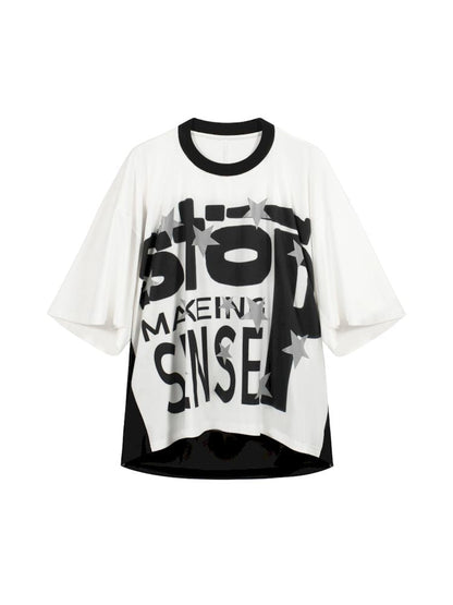 Cropped Oversize Baseball Short Sleeve Wide Shoulder T-Shirt