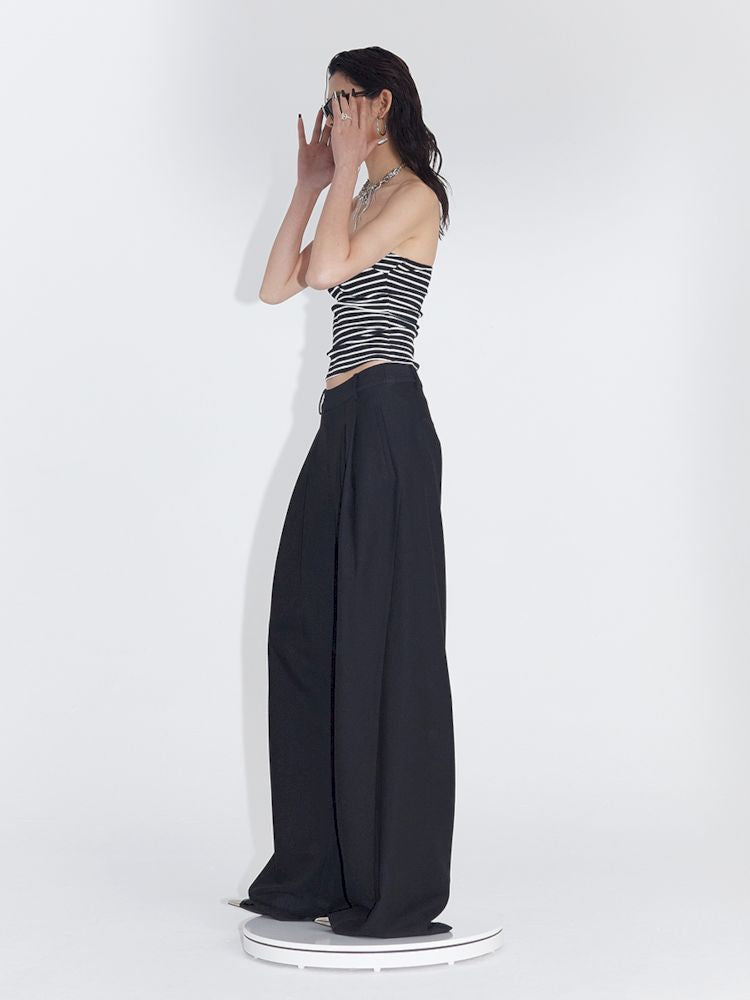 Pinch Pleat Wide Leg Suit