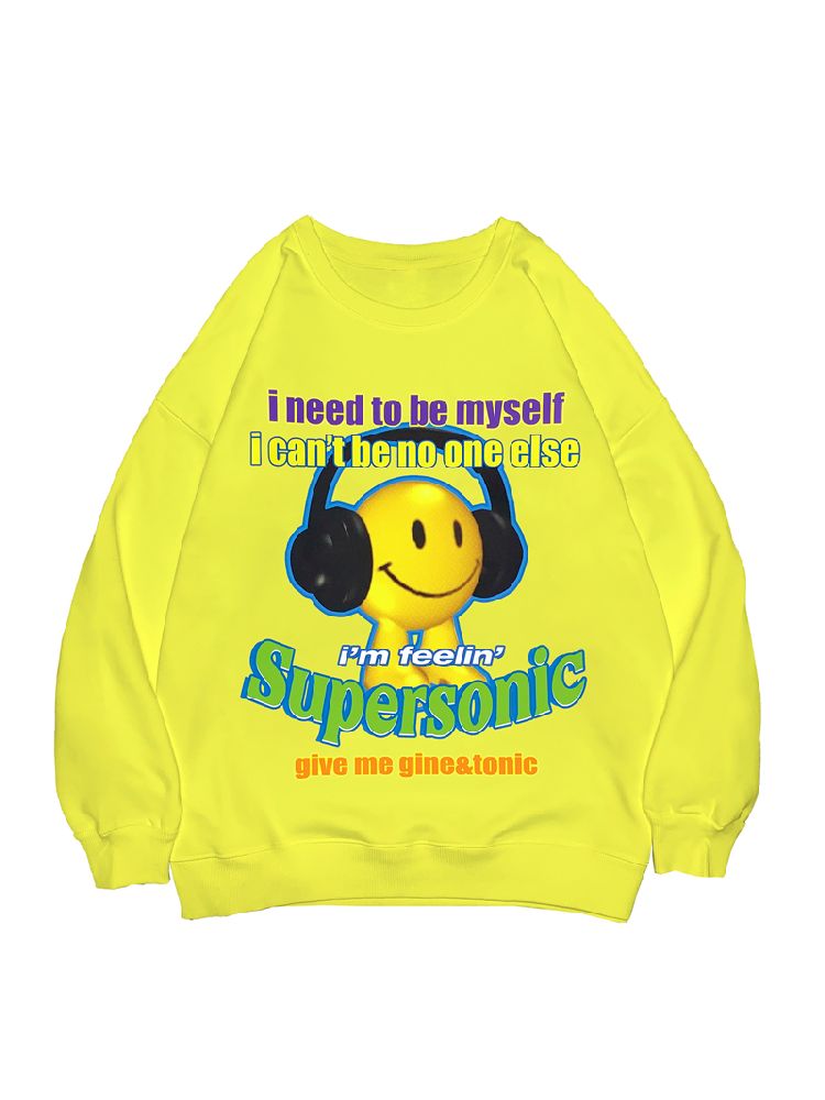 American Casual Street Smiley Loose Pullover