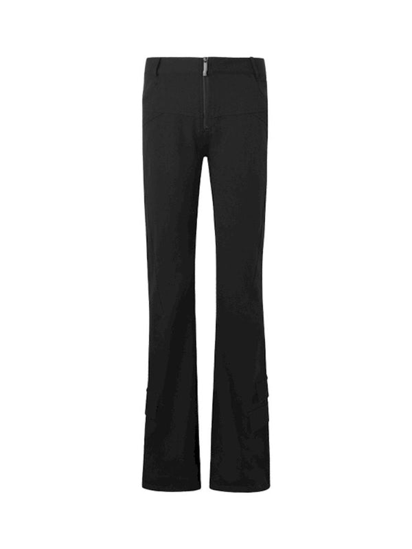 Asymmetric Pocket Flared Pants