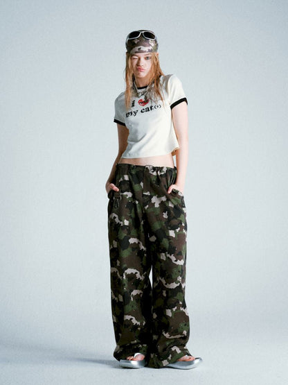 Camouflage full print work trousers