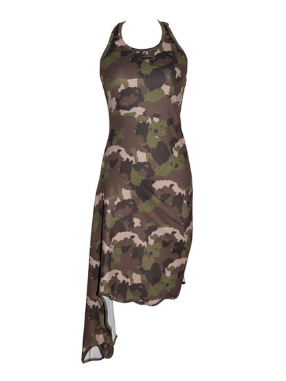 Camouflage Bear Hanging Neck Dress