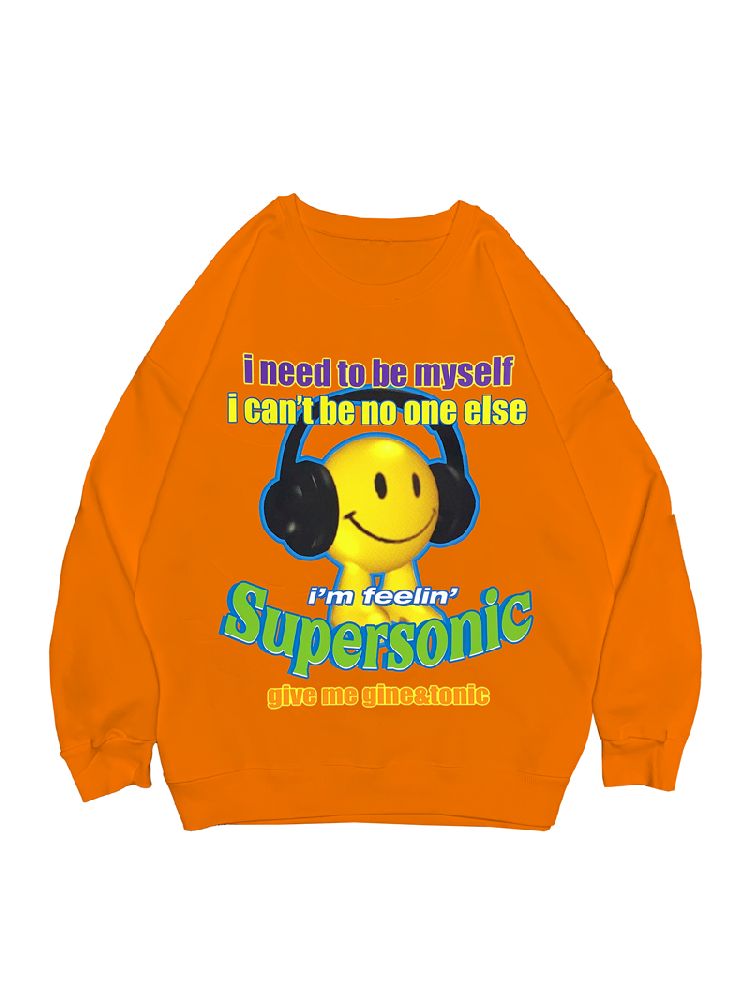 American Casual Street Smiley Loose Pullover