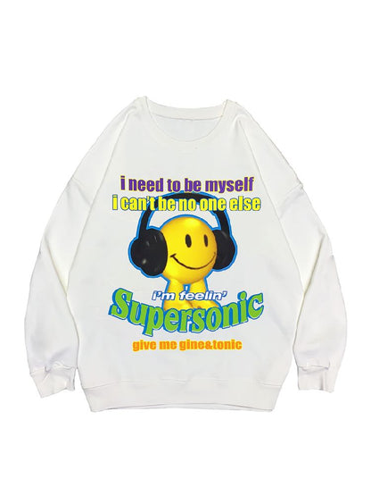 American Casual Street Smiley Loose Pullover