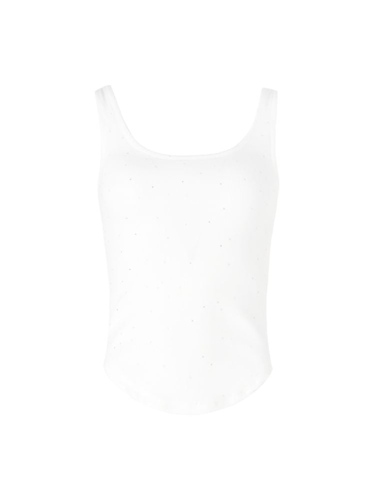 Large U Neck Rounded Hem Tank Top