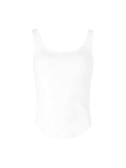 Large U Neck Rounded Hem Tank Top