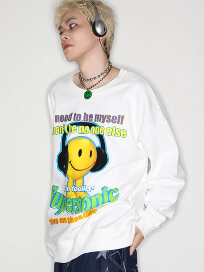 American Casual Street Smiley Loose Pullover