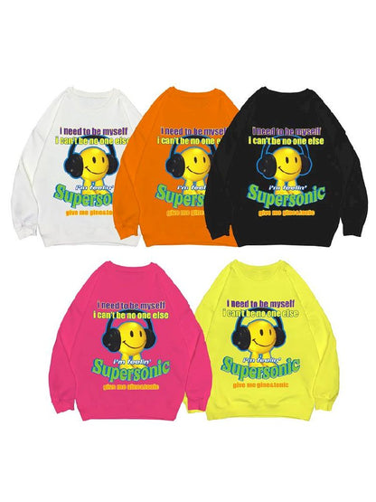 American Casual Street Smiley Loose Pullover