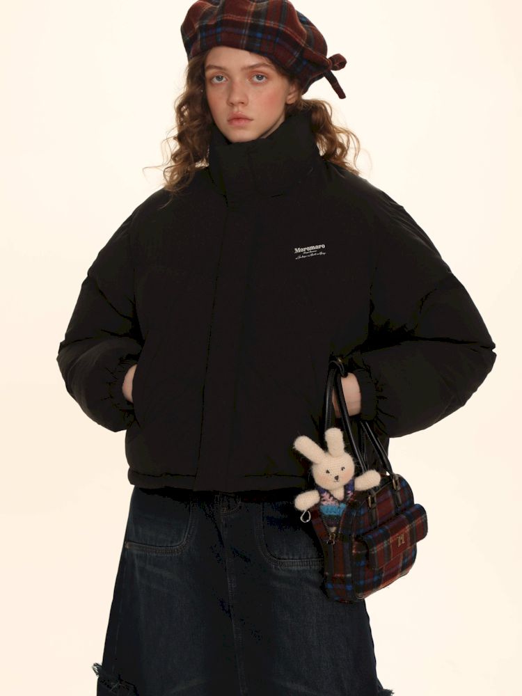 Absorbent bow short down jacket