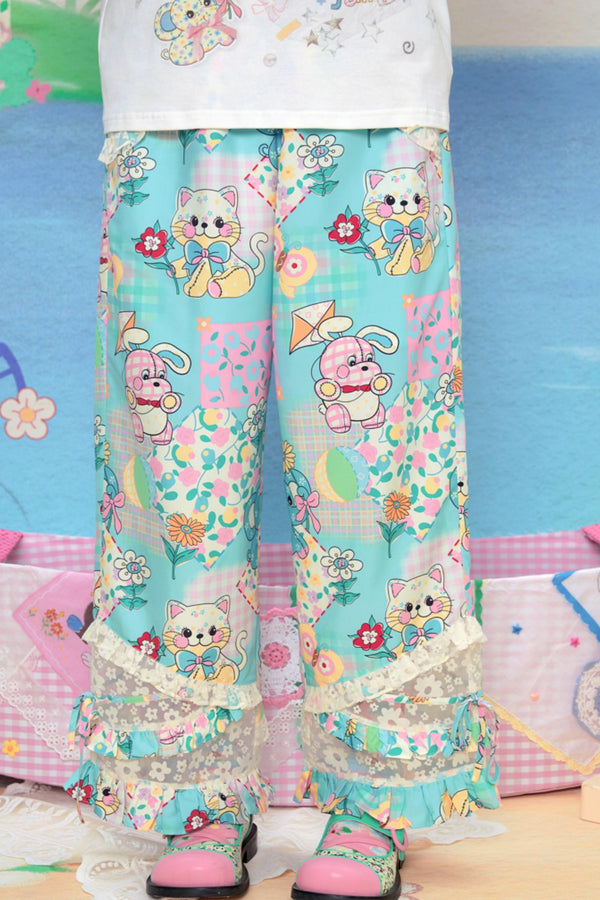 Playful Animal Print Trousers