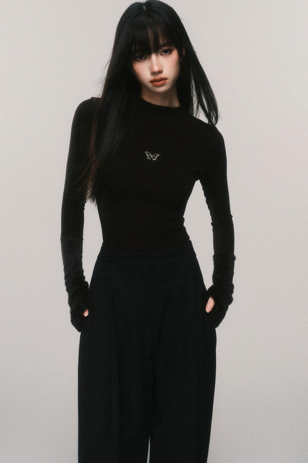 Metallic Butterfly Base Layer Top