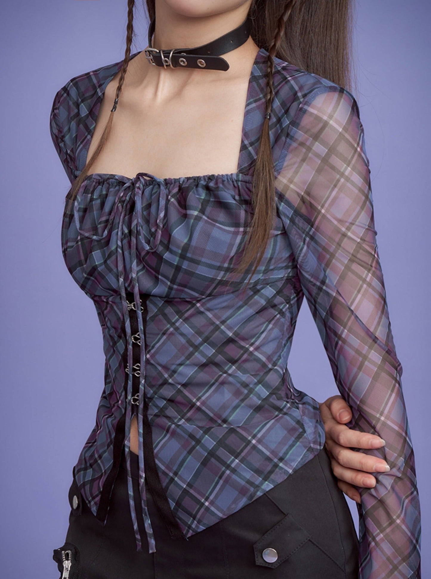 Cool Blue Purple Mesh Shirt