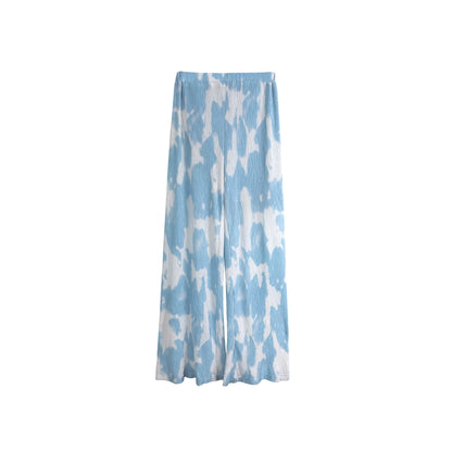 Monsoon Waves Blue Tie-Dye Dress Set-Up