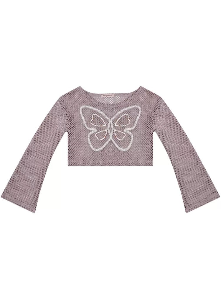 Butterfly short long sleeve knit