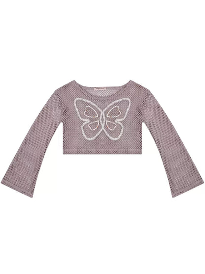 Butterfly short long sleeve knit