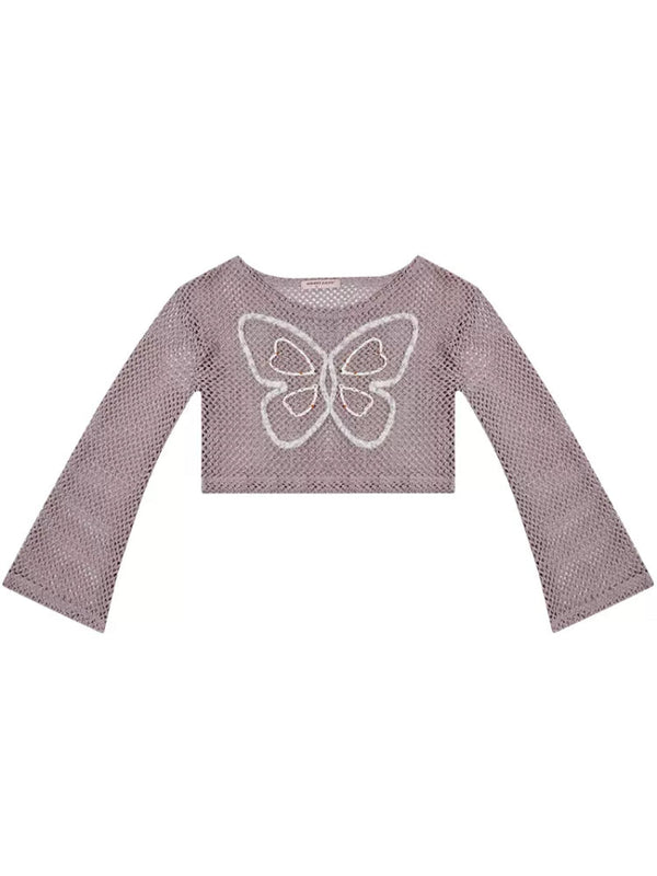 Butterfly short long sleeve knit