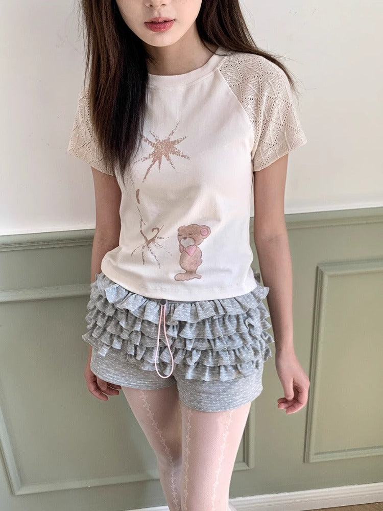 Short slim short sleeve T-shirt