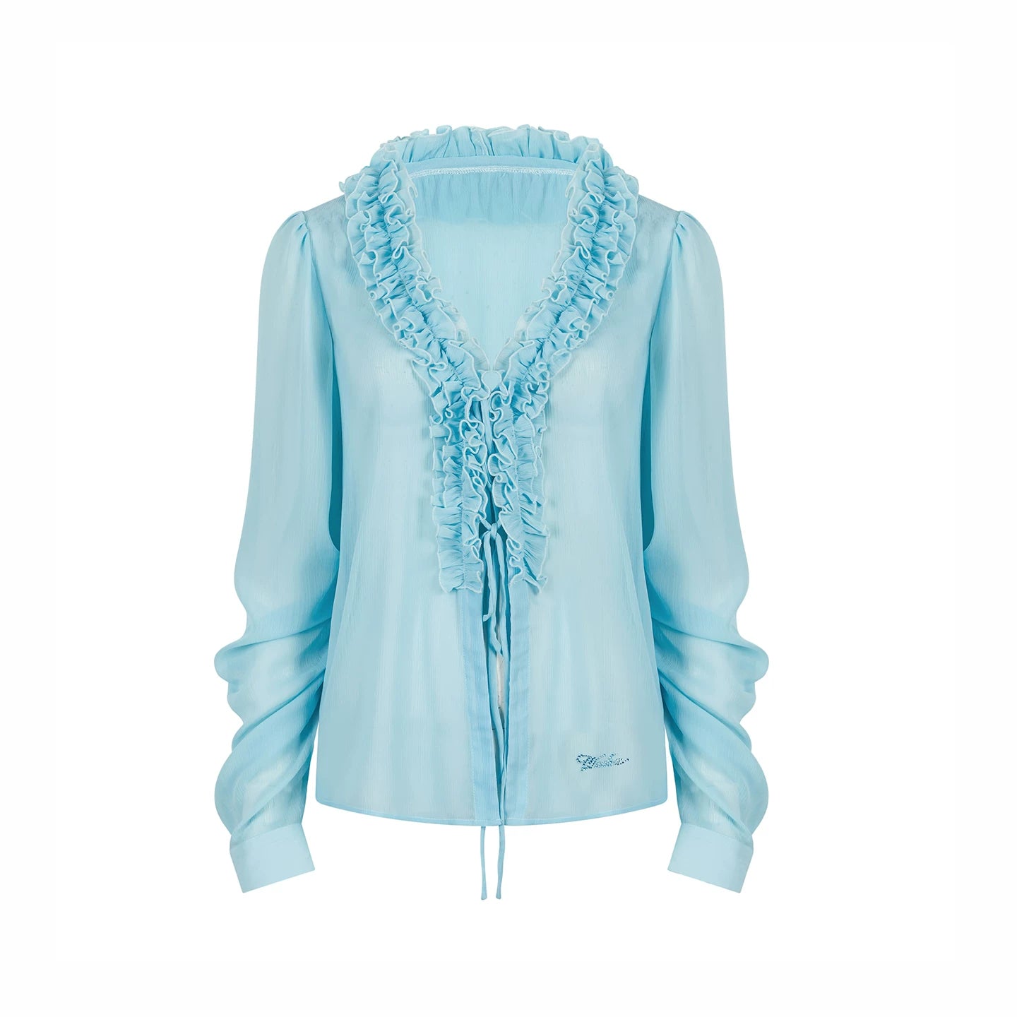 Chiffon Lace-Up Cardigan Shirt