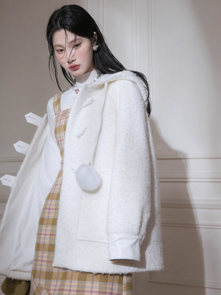 Snow white wool jacket