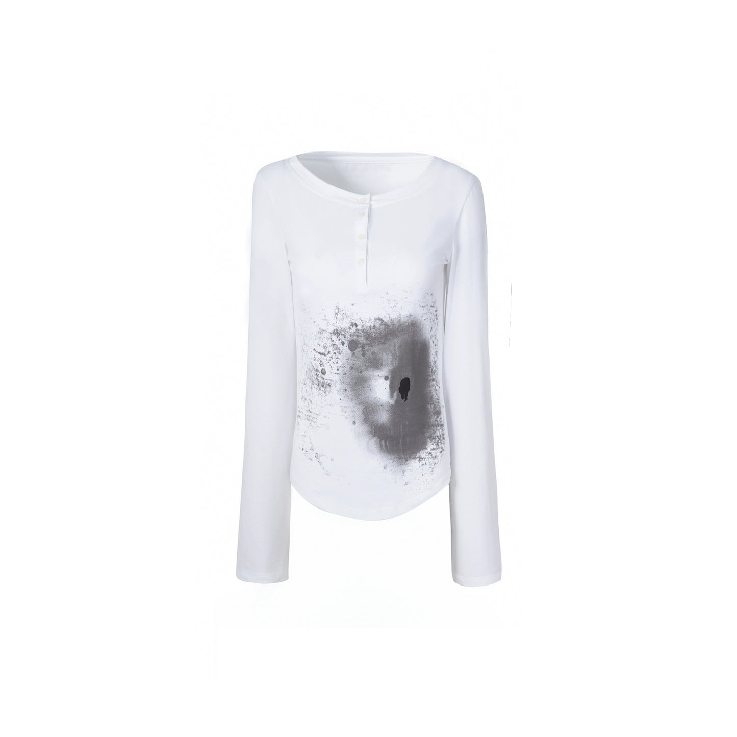 Slim Fit Abstract Long Sleeve T-Shirt