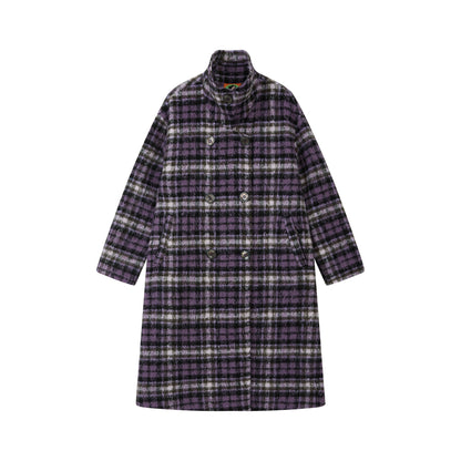 Plaid Woolen Winter Coat
