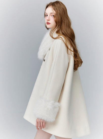 jade glacier wind cape woolen coat