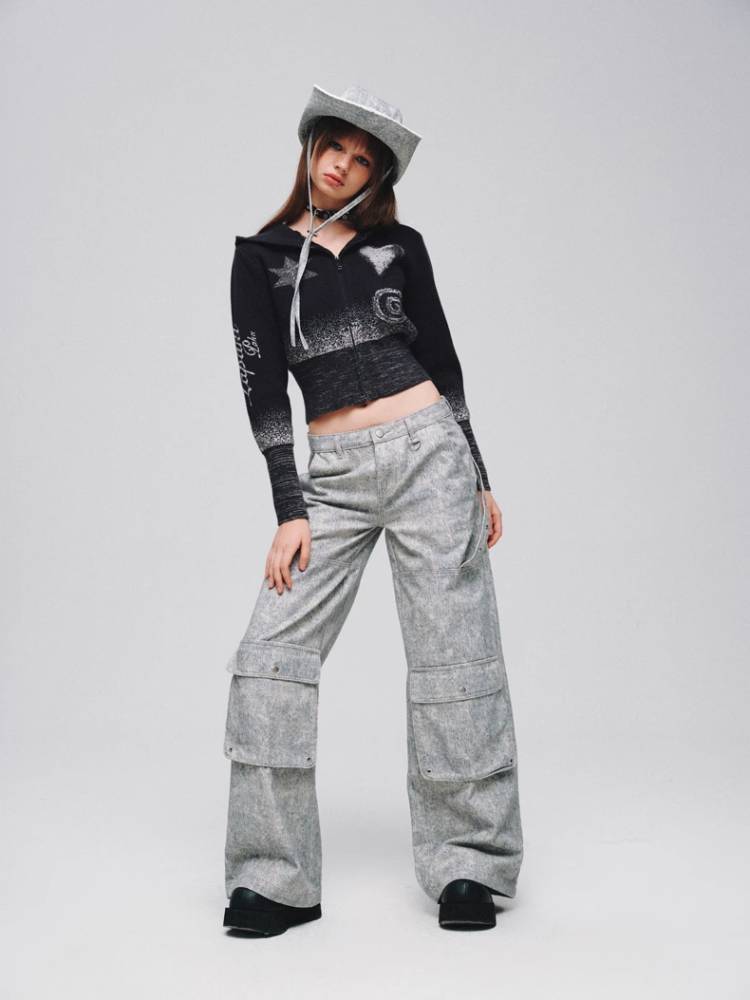 Low waist shapework denim pants