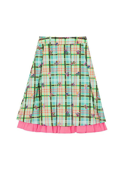 Plaid pleated skirt