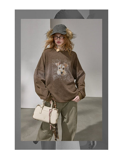 Retro Mottled Graphic Sweatshirt