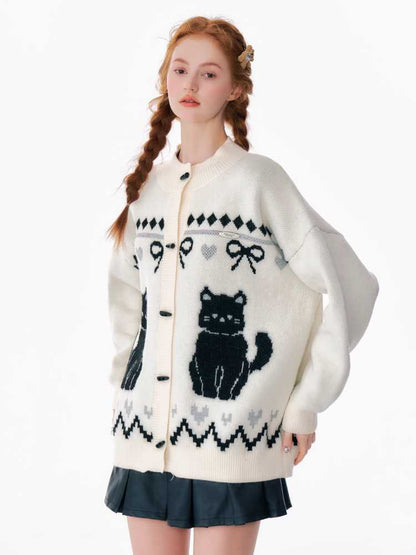 Cat sweater cardigan