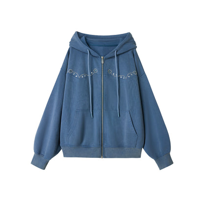 Diamond Hooded Sweatshirt With Pants Set-Up