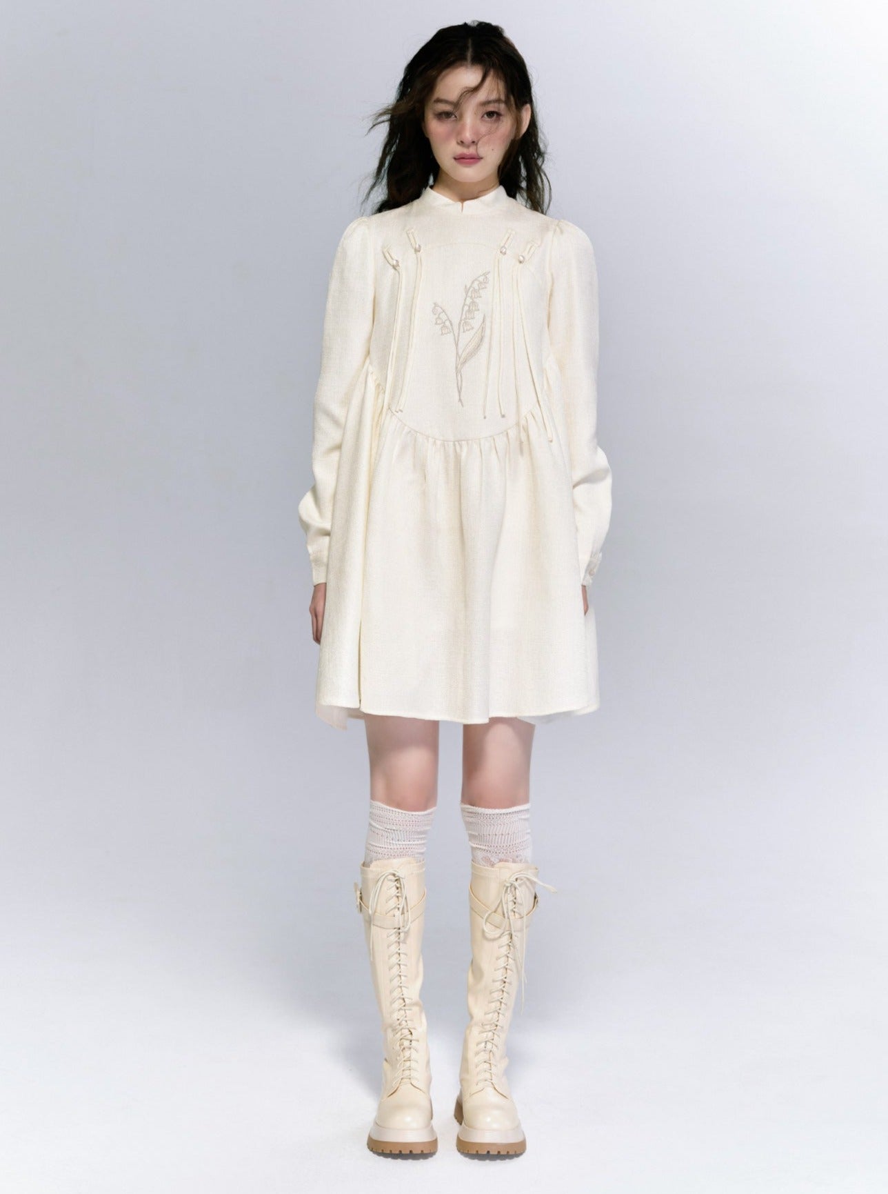 Original Innovative Cream Lily Dress