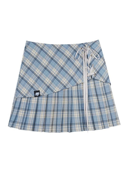 Plaid pleated skirt