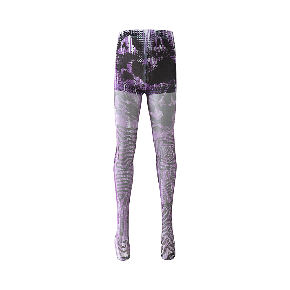 Hand-Painted Purple Stockings