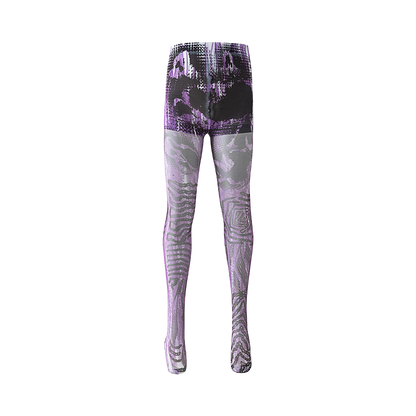 Hand-Painted Purple Stockings