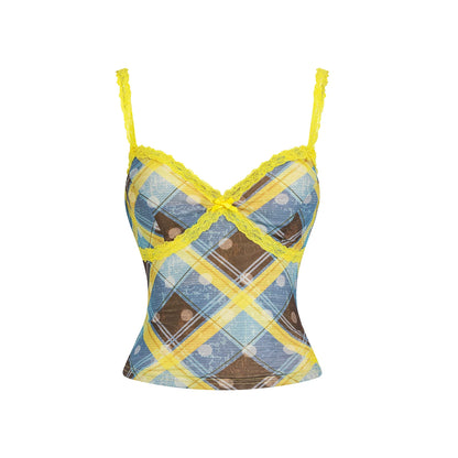 Retro Plaid Camisole Top