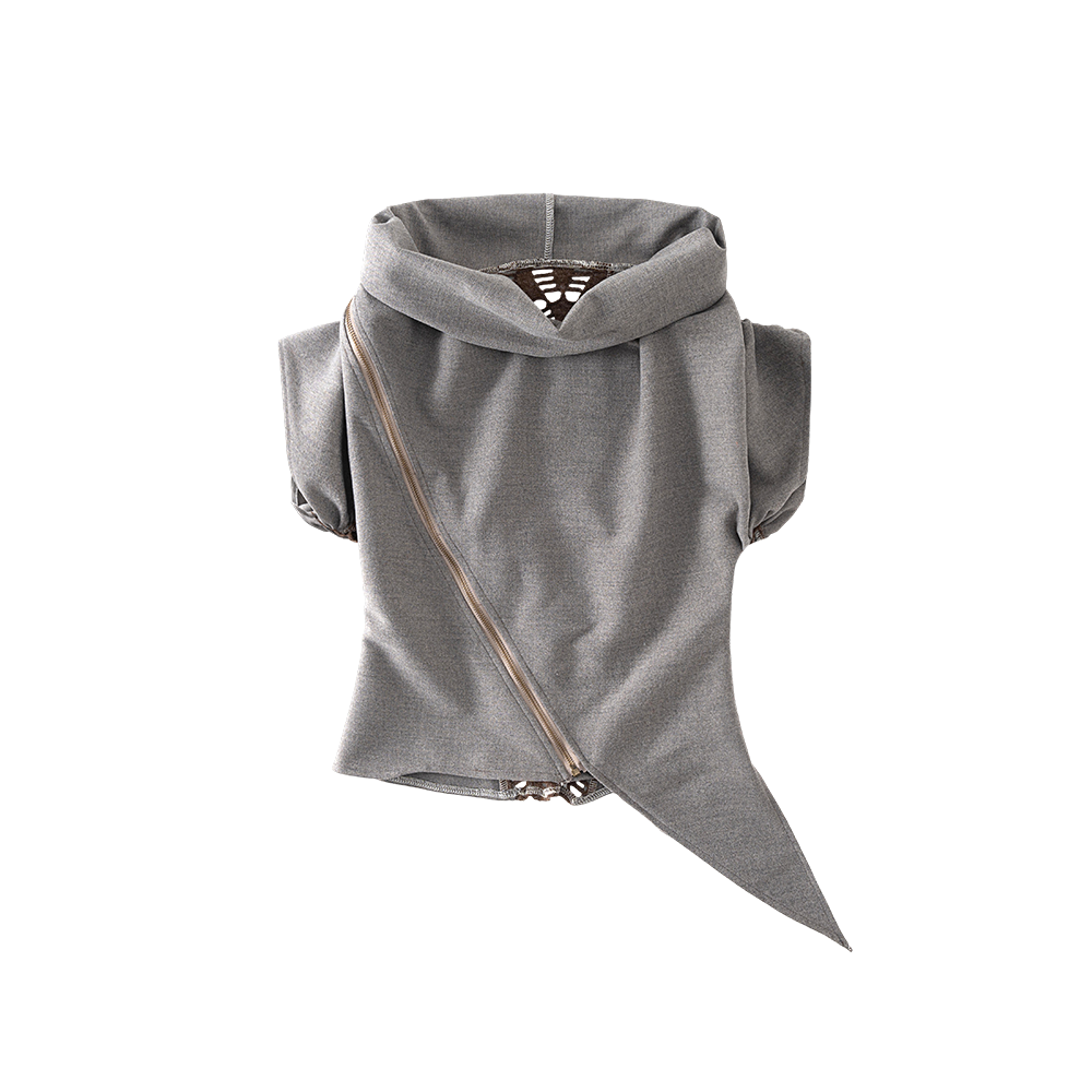 Asymmetrical Layered Collar Vest