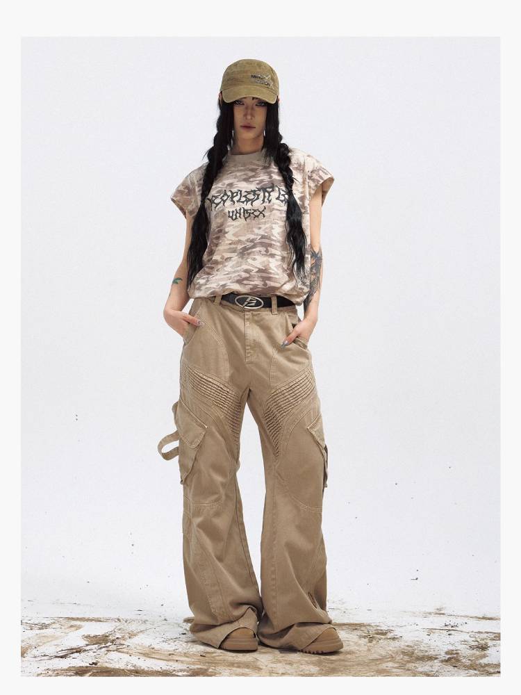 Wash wide casual pants