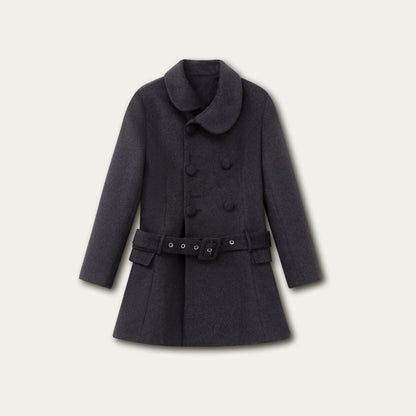 Double Breasted Low-Belt Mid-Length Coat