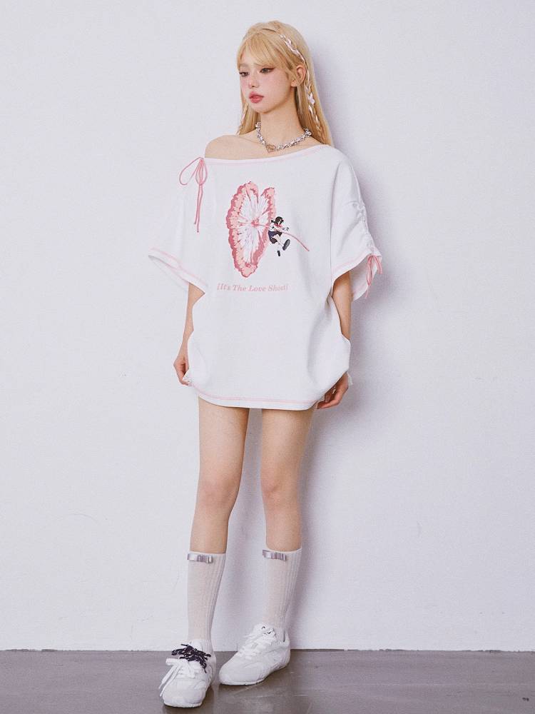 Loose-fitting short-sleeved T-shirt