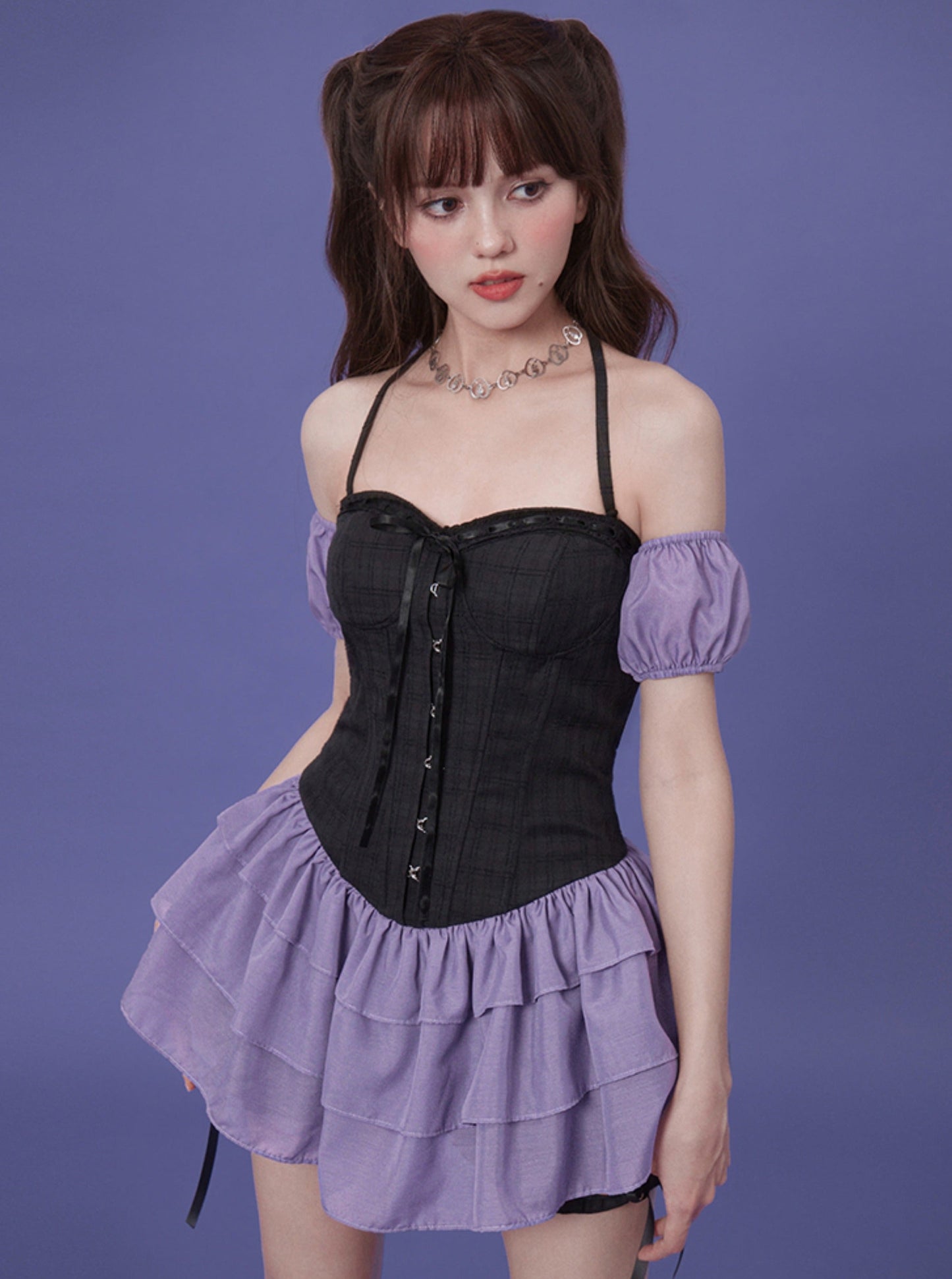 Black Purple Cake Dress