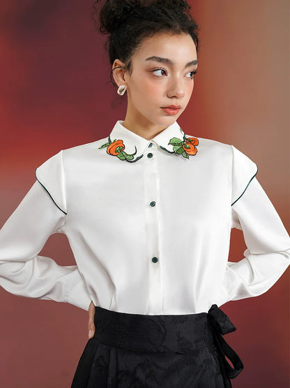 Chinese embroidery retro shirt