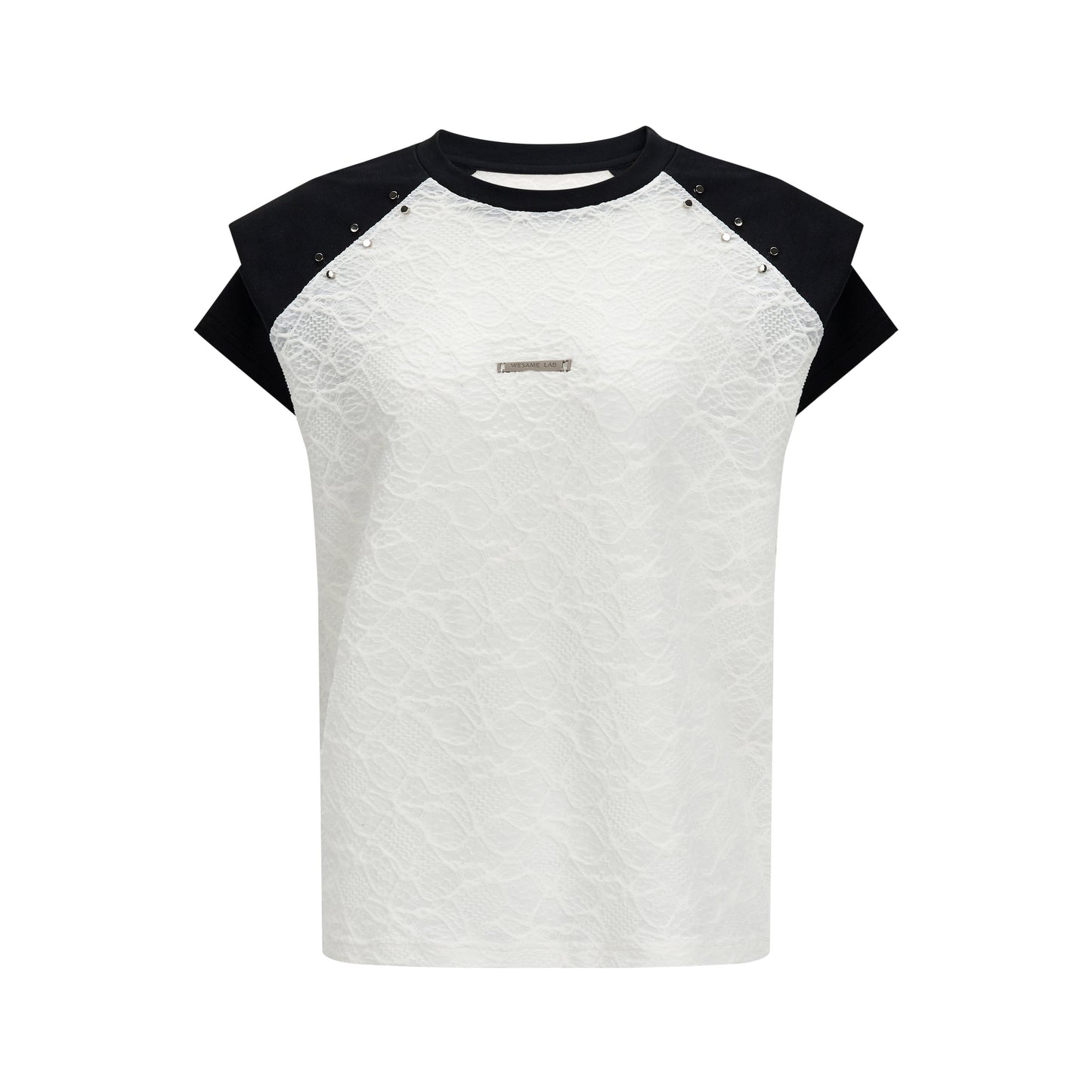 Black & White Shoulder Pad T-Shirt