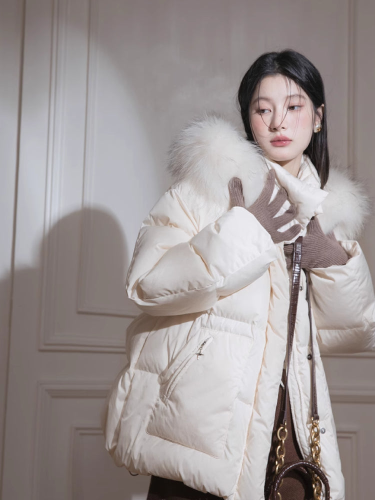 Fur collar down jacket