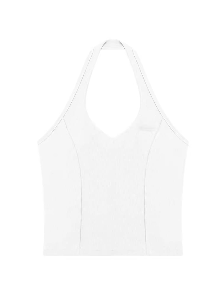 Halter neck slim fit vest